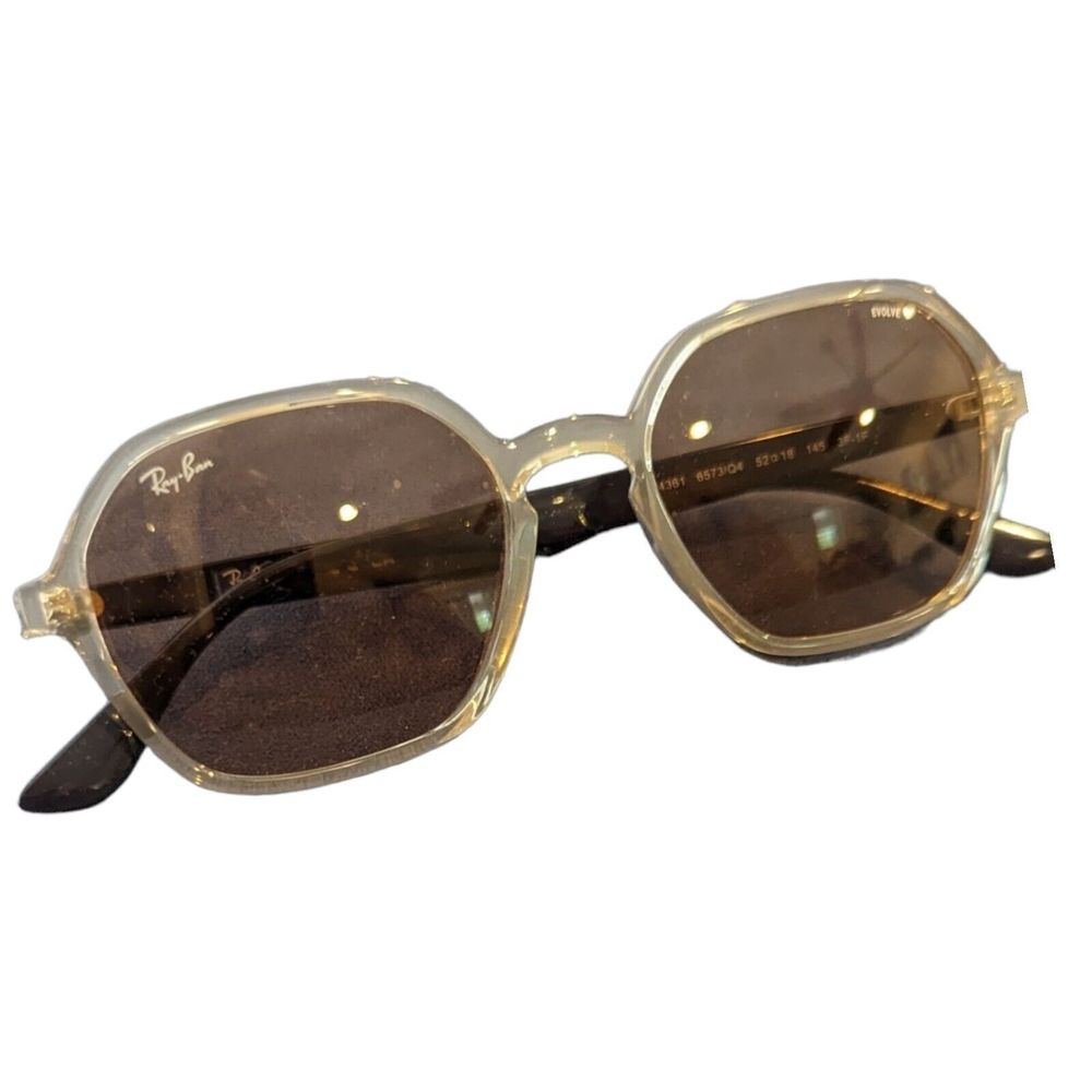 Ray-Ban Sunglasses with Transparent Frame and Brown Lenses